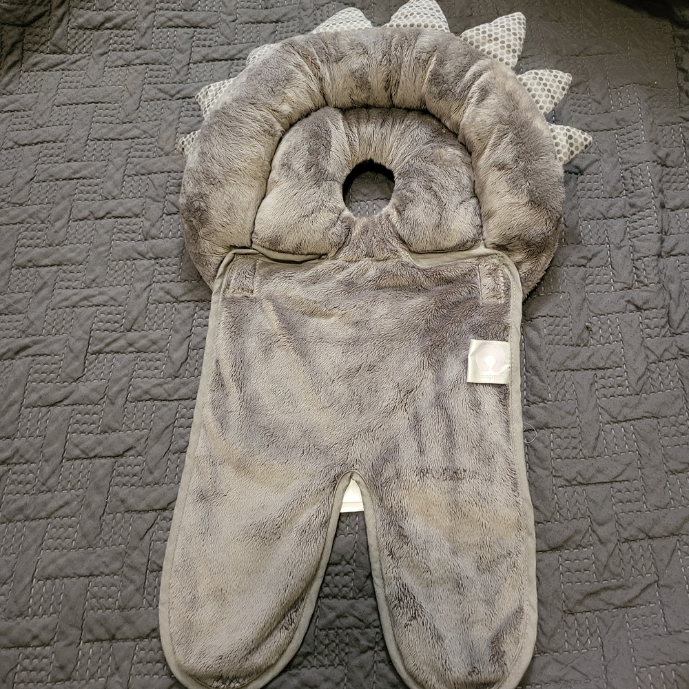Gray Plush Baby Car Seat Insert